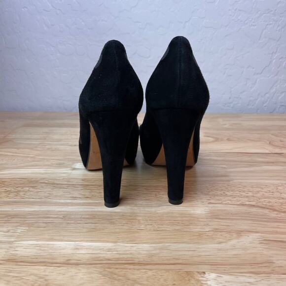 Kate Spade NY Heels Womens 9B Black Pumps Suede Shimmer Polka Dot Italy Made - Picture 3 of 11